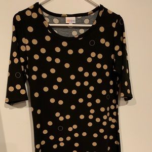 LuLaRoe Julia -M, Black and Tan
